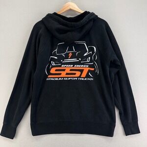 Speed Super Trucks SST Hoodie Mens Small Black Full-Zip‎ Racing Sweatshirt